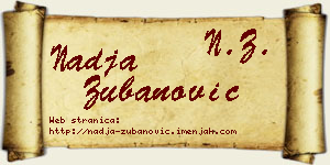 Nadja Zubanović vizit kartica